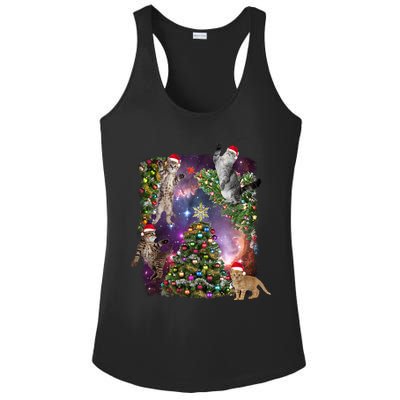Christmas Space Cats Ladies PosiCharge Competitor Racerback Tank