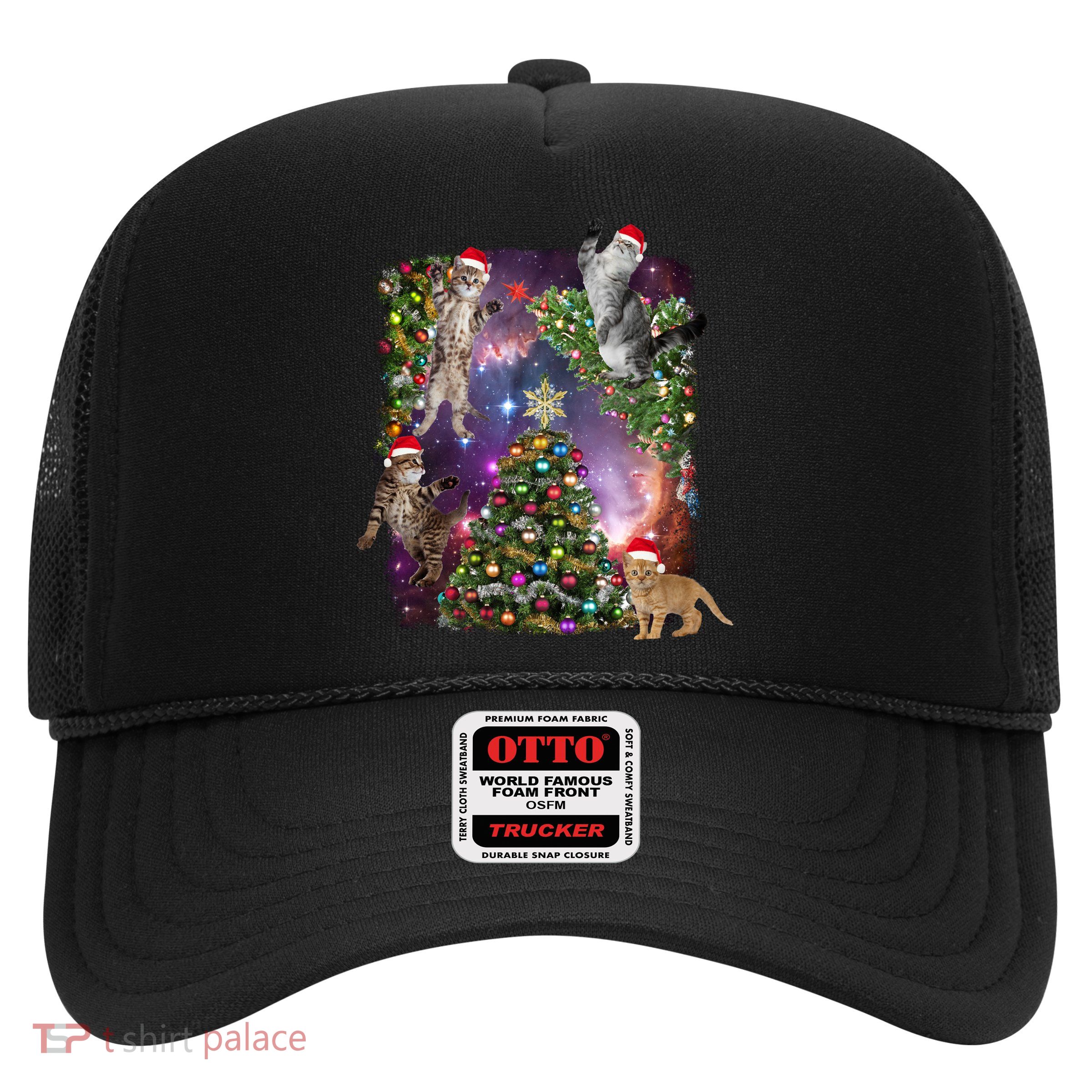 Christmas Space Cats Trucker Hat