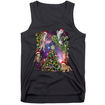 Christmas Space Cats Tank Top