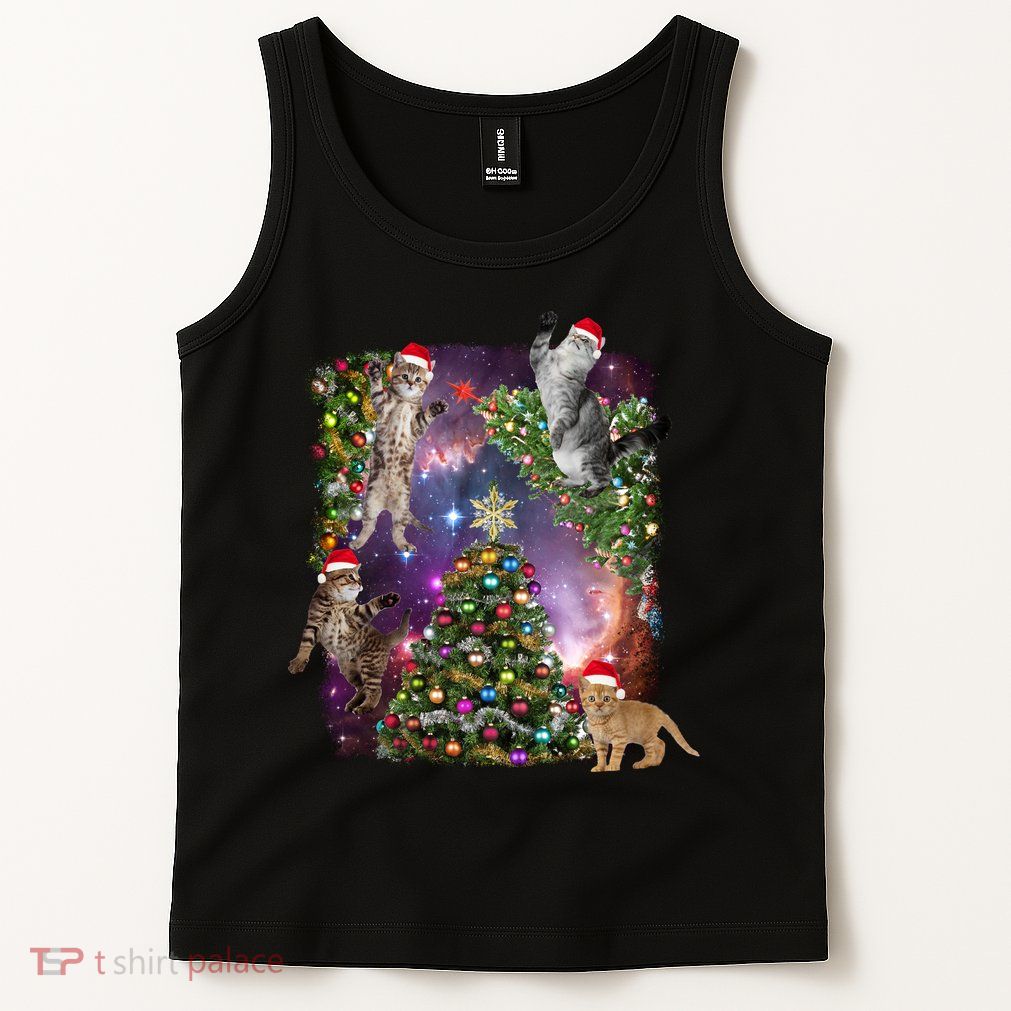Christmas Space Cats Tank Top