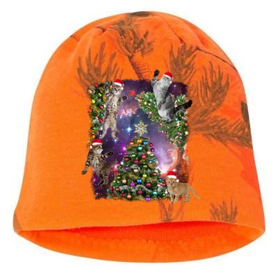 Christmas Space Cats Kati - Camo Knit Beanie