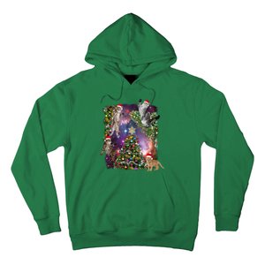 Christmas Space Cats Hoodie