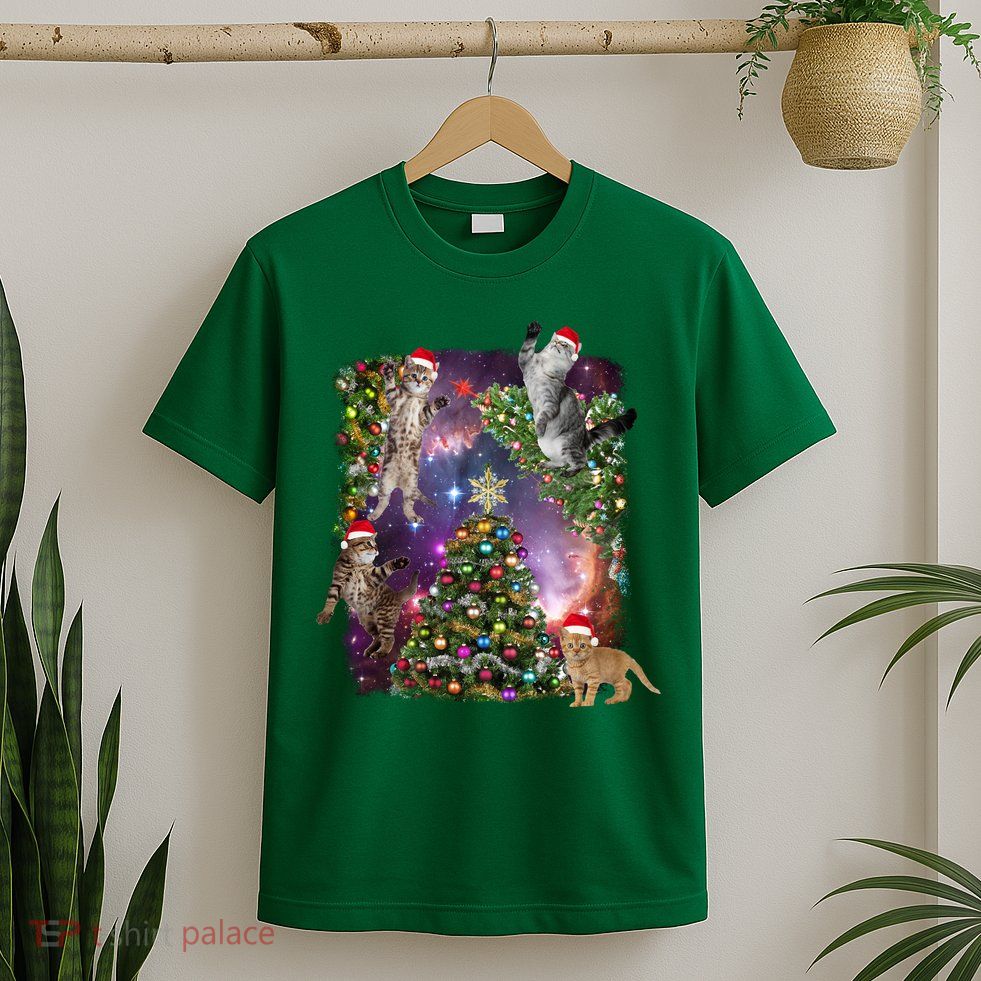 Christmas Space Cats T-Shirt