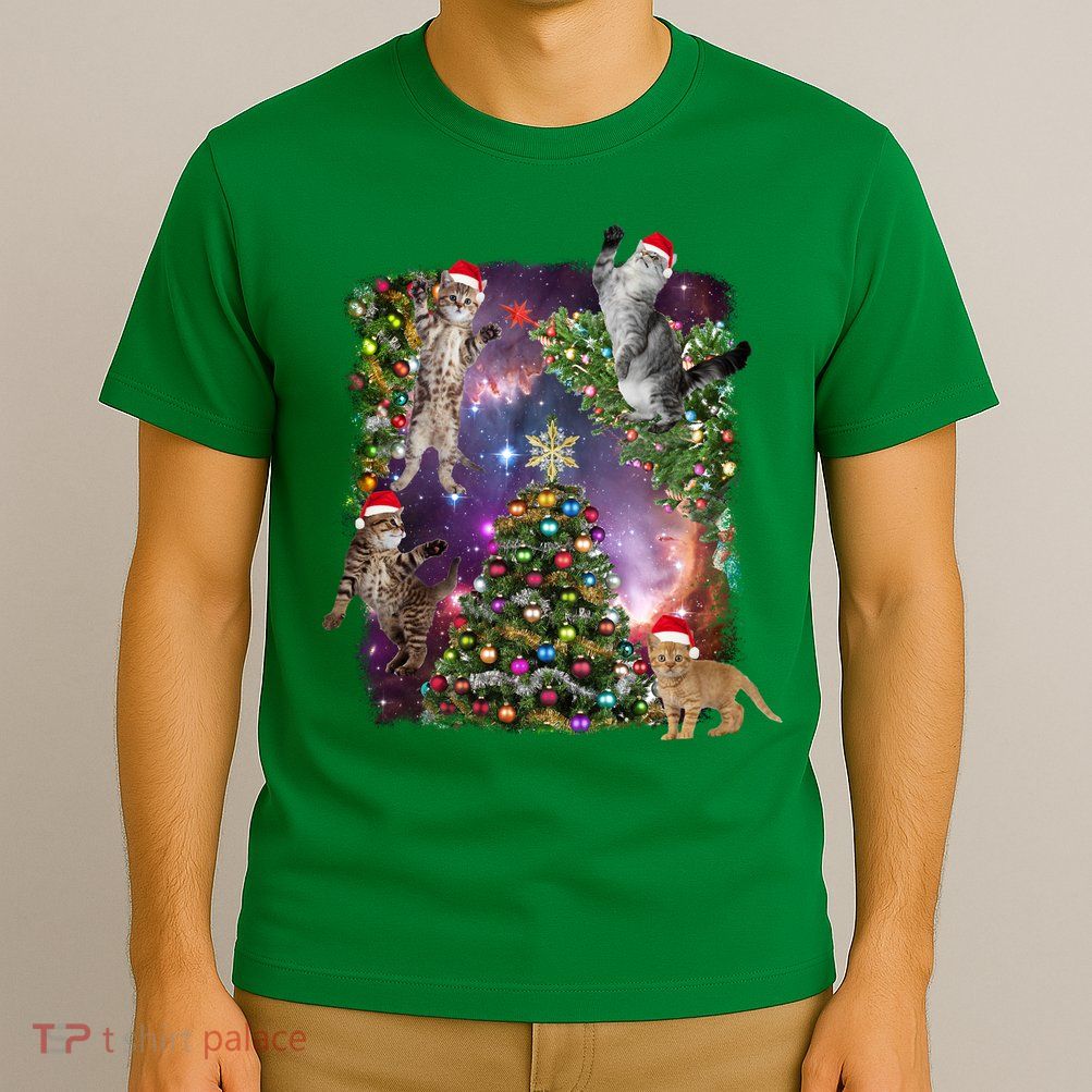 Christmas Space Cats T-Shirt