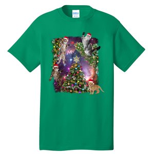 Christmas Space Cats Tall T-Shirt