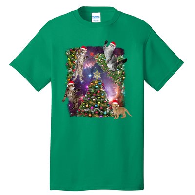 Christmas Space Cats Tall T-Shirt