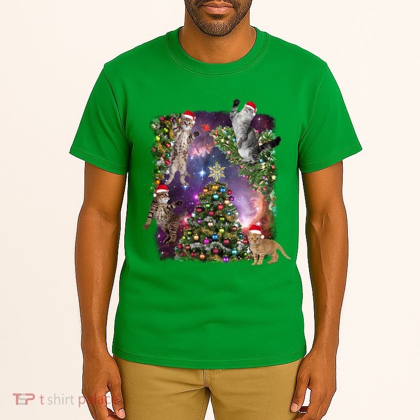 Christmas Space Cats Tall T-Shirt