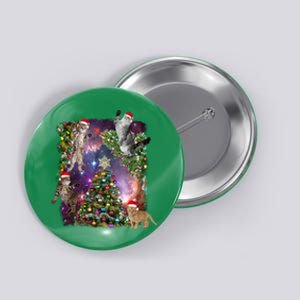 Christmas Space Cats Button