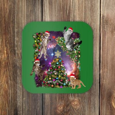 Christmas Space Cats Coaster