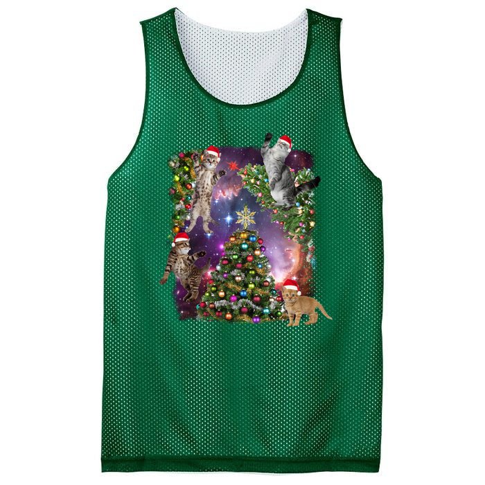 Christmas Space Cats Mesh Reversible Basketball Jersey Tank