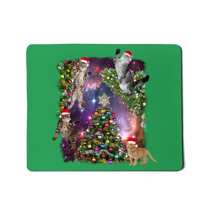 Christmas Space Cats Mousepad