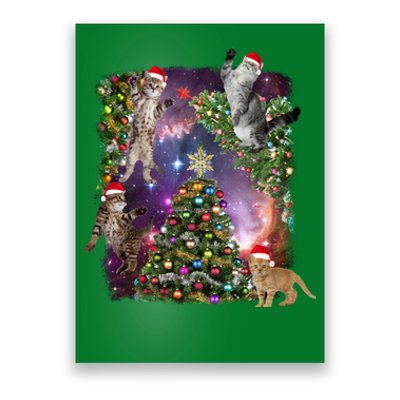 Christmas Space Cats Poster