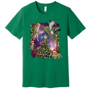 Christmas Space Cats Premium T-Shirt