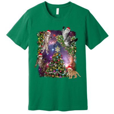 Christmas Space Cats Premium T-Shirt