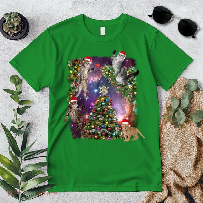 Christmas Space Cats Premium T-Shirt