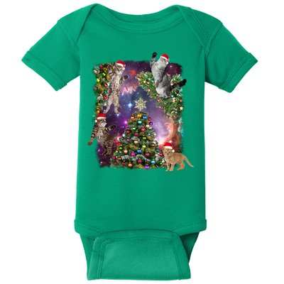 Christmas Space Cats Baby Bodysuit