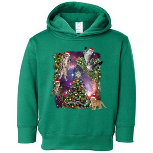 Christmas Space Cats Toddler Hoodie