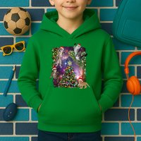 Christmas Space Cats Kids Hoodie