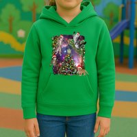 Christmas Space Cats Kids Hoodie