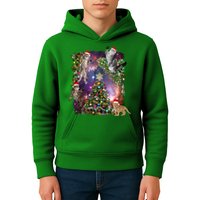 Christmas Space Cats Kids Hoodie