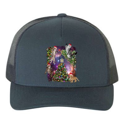 Christmas Space Cats Yupoong Adult 5-Panel Trucker Hat