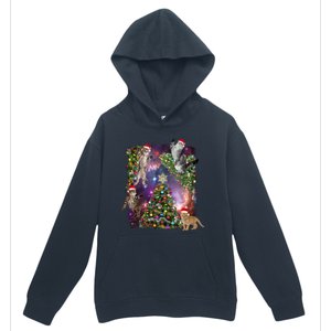 Christmas Space Cats Urban Pullover Hoodie