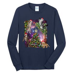 Christmas Space Cats Tall Long Sleeve T-Shirt