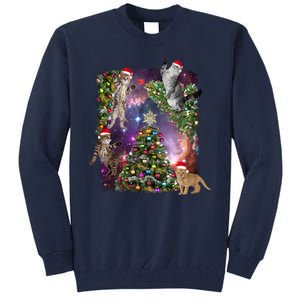 Christmas Space Cats Tall Sweatshirt