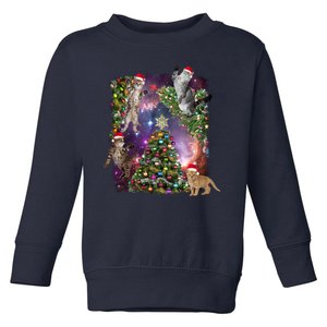 Christmas Space Cats Toddler Sweatshirt