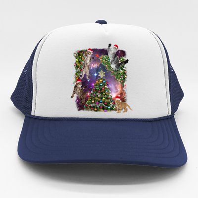 Christmas Space Cats Trucker Hat