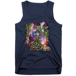 Christmas Space Cats Tank Top