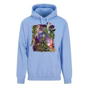 Christmas Space Cats Unisex Surf Hoodie