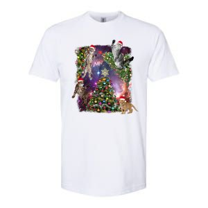 Christmas Space Cats Softstyle CVC T-Shirt