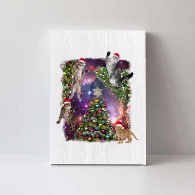 Christmas Space Cats Canvas