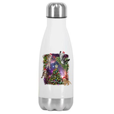 Christmas Space Cats Stainless Steel Insulated Water Bottle