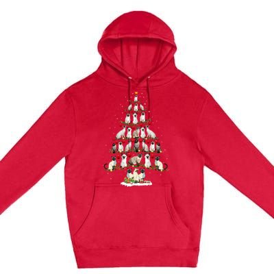 Cute Siamese Cats Tree Merry Christmas Cat Lover Gift Premium Pullover Hoodie