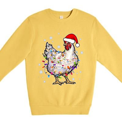 Christmas Santa Chicken Premium Crewneck Sweatshirt