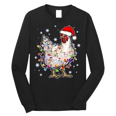 Christmas Santa Chicken Long Sleeve Shirt