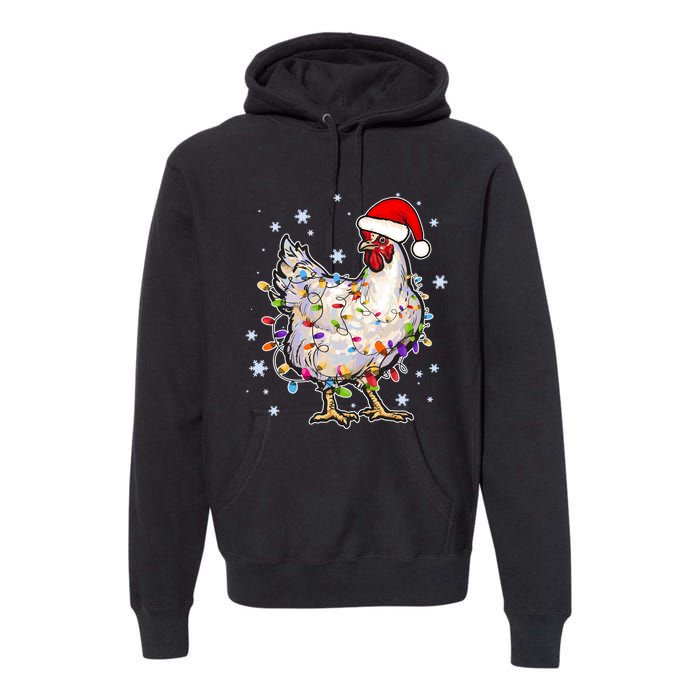 Christmas Santa Chicken Premium Hoodie