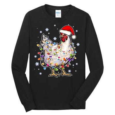 Christmas Santa Chicken Tall Long Sleeve T-Shirt