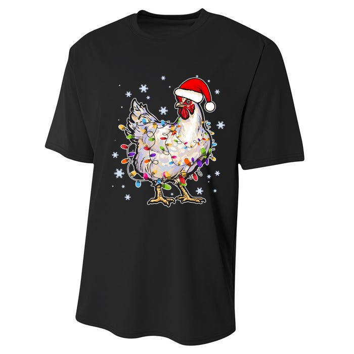 Christmas Santa Chicken Performance Sprint T-Shirt