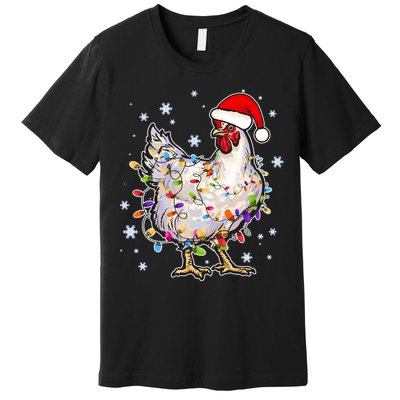 Christmas Santa Chicken Premium T-Shirt