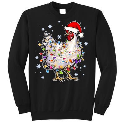 Christmas Santa Chicken Tall Sweatshirt