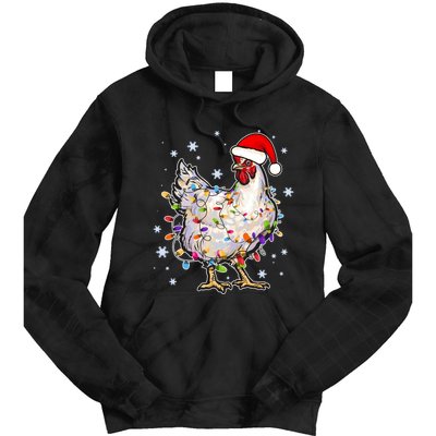 Christmas Santa Chicken Tie Dye Hoodie