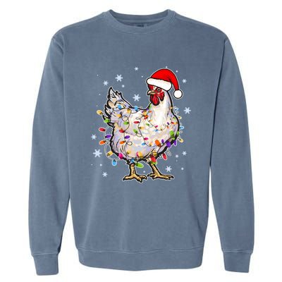 Christmas Santa Chicken Garment-Dyed Sweatshirt