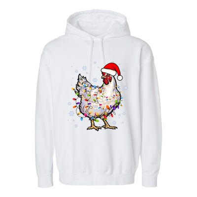 Christmas Santa Chicken Garment-Dyed Fleece Hoodie