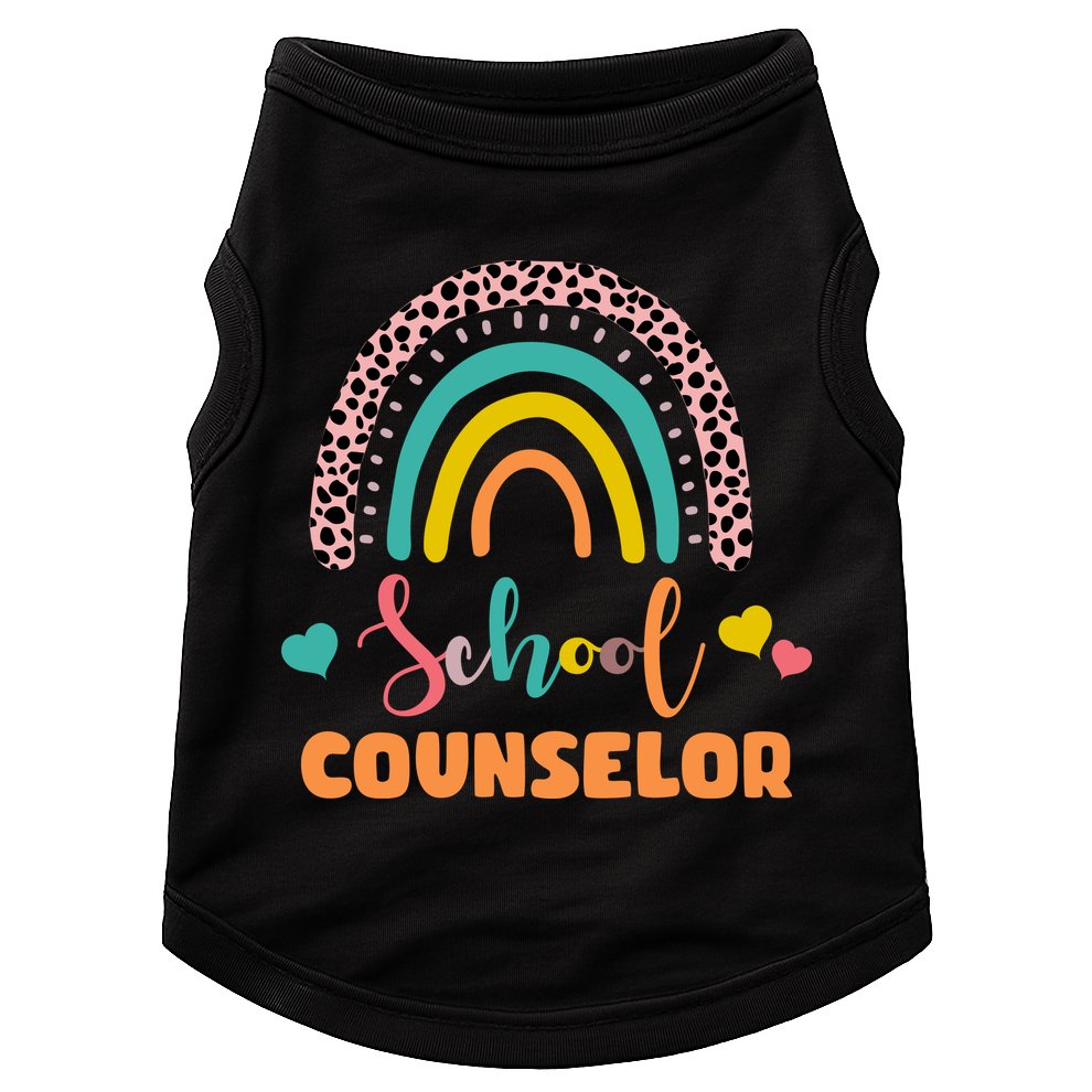 Cute School Counselor Rainbow Doggie Tank