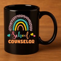 Cute School Counselor Rainbow 11oz C Handle Ceramic Mug