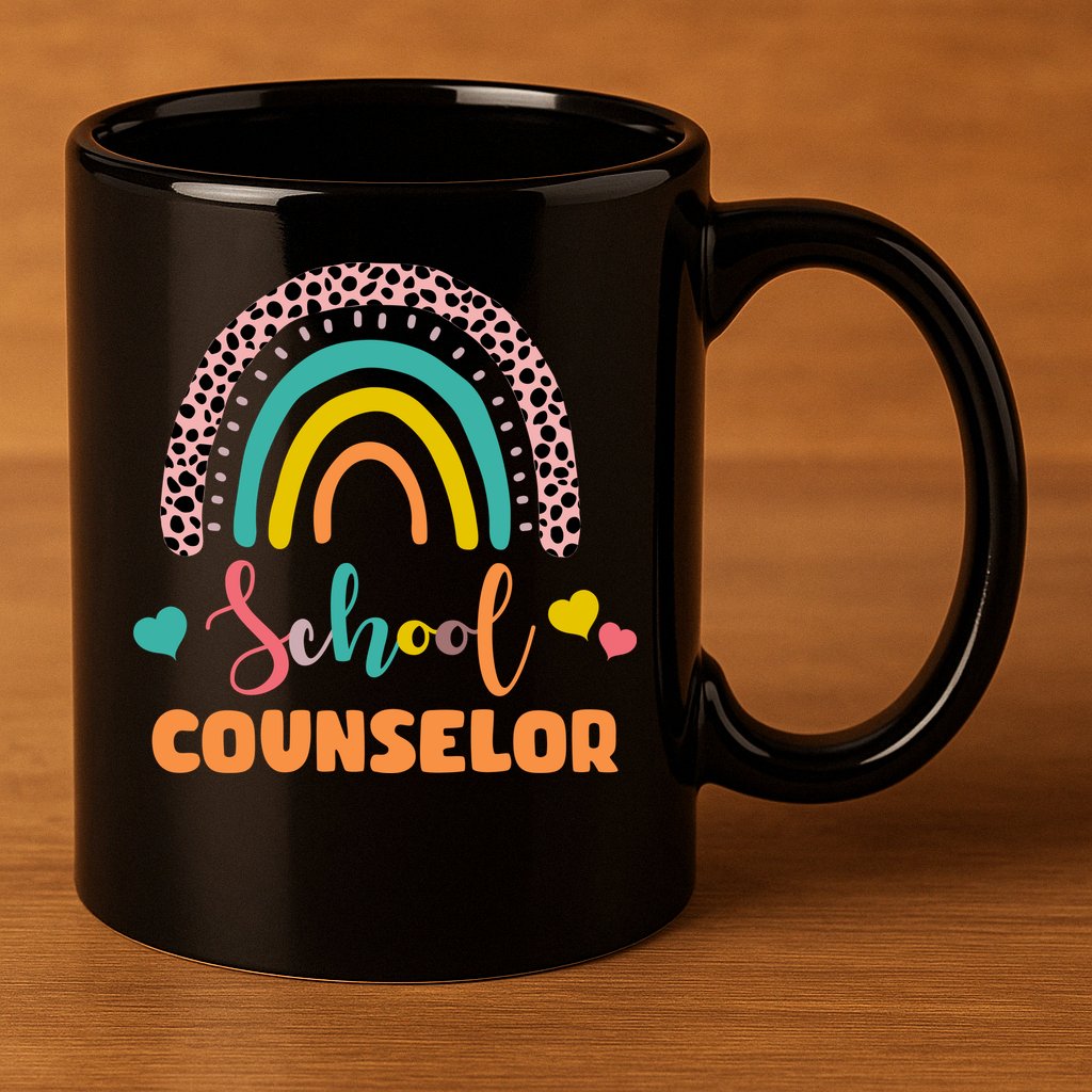 Cute School Counselor Rainbow 11oz C Handle Ceramic Mug
