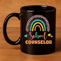 Cute School Counselor Rainbow 11oz C Handle Ceramic Mug